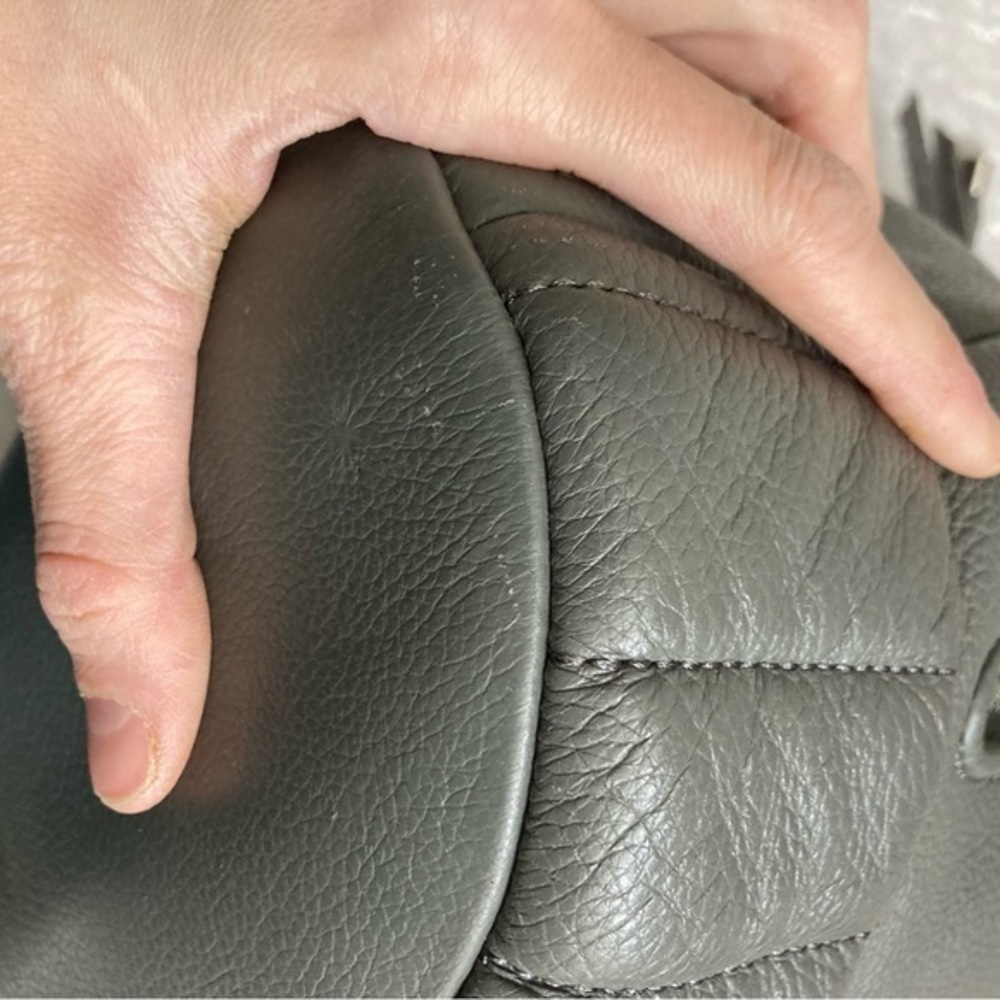 Aimee Kestenberg Gray Leather Drawstring Bucket B… - image 5